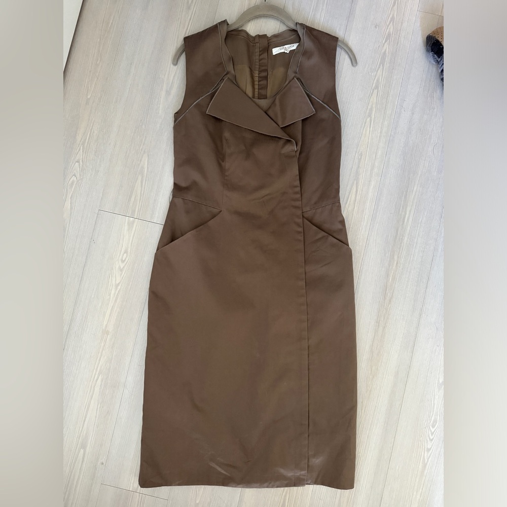 Rare Chocolate Bronze Color Dress by Designer Luca Luca Size IT 42 US 6/8